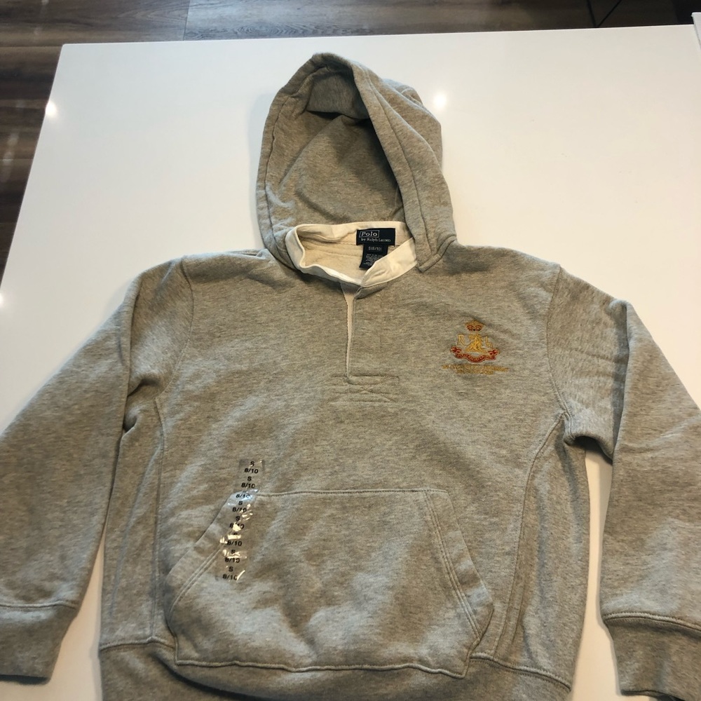 Ralph Lauren grey hoodie . Sz 8-10.